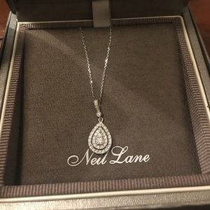 Neil Lane Halo Necklace 1/2 Carat 14K White Gold